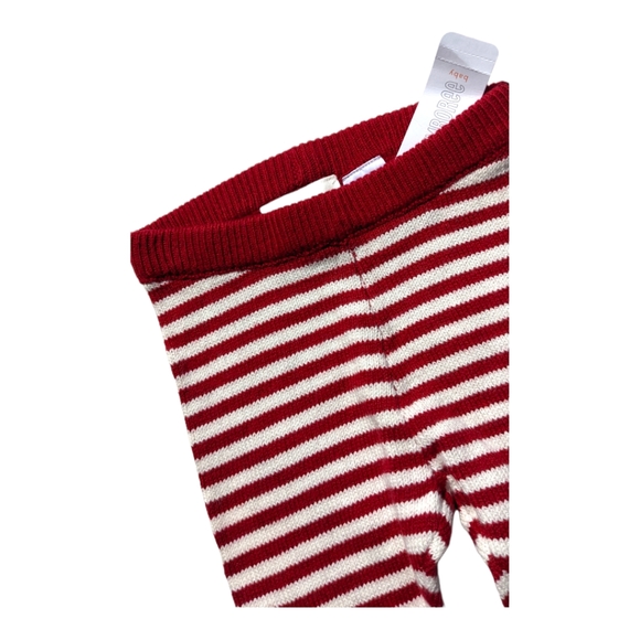 Gymboree 3-6m Red/White Striped Knit Leggings - Picture 2 of 6